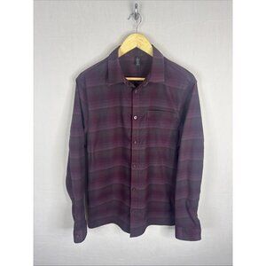 Lululemon Plum Striped Long Sleeve Button Up Shirt Men’s M